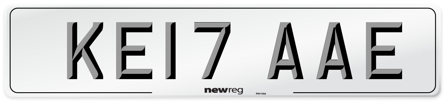 KE17 AAE Number Plate from New Reg